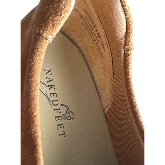 Naked Feet Princeton Platform Sneakers Tan Chain Loafers Suede Slip-On Size 8.5 - Picture 10 of 12